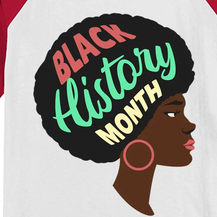 Black History Month Female African American Kids Colorblock Raglan Jersey