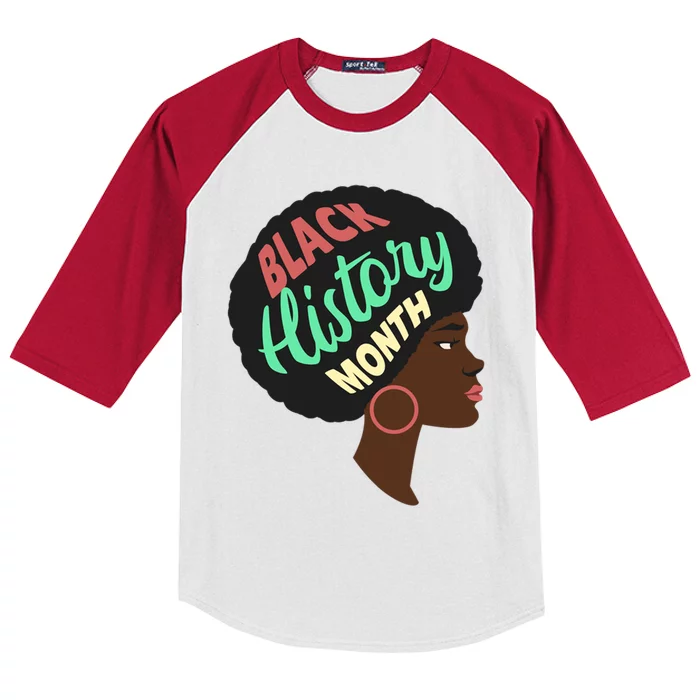 Black History Month Female African American Kids Colorblock Raglan Jersey