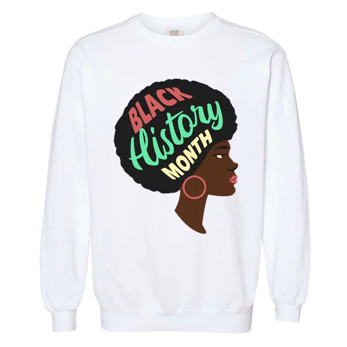 Black History Month Female African American Garment-Dyed Sweatshirt