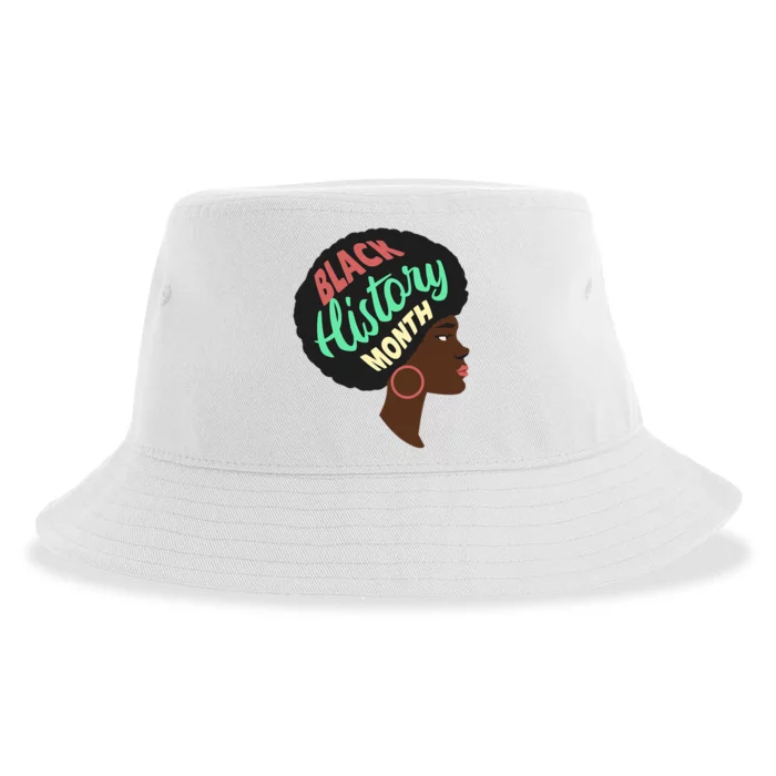 Black History Month Female African American Sustainable Bucket Hat