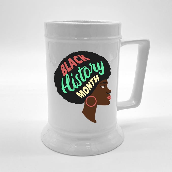 Black History Month Female African American Front & Back Beer Stein