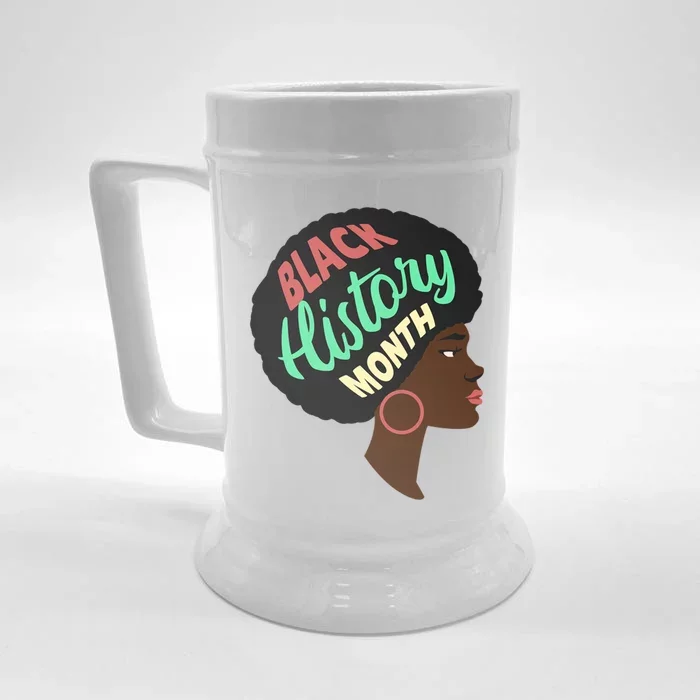 Black History Month Female African American Front & Back Beer Stein