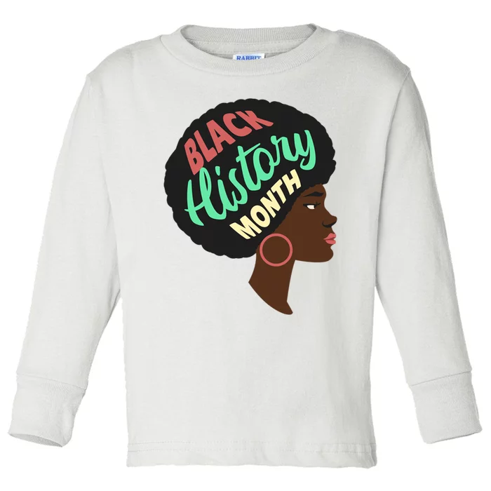 Black History Month Female African American Toddler Long Sleeve Shirt