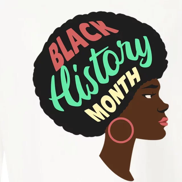 Black History Month Female African American Cropped Pullover Crew