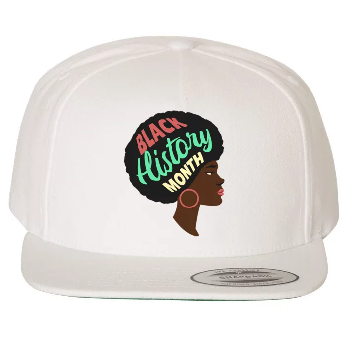 Black History Month Female African American Wool Snapback Cap