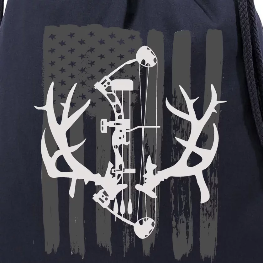 Bow Hunting Meaningful Gift: American Flag Archery Meaningful Gift For Hunters Drawstring Bag