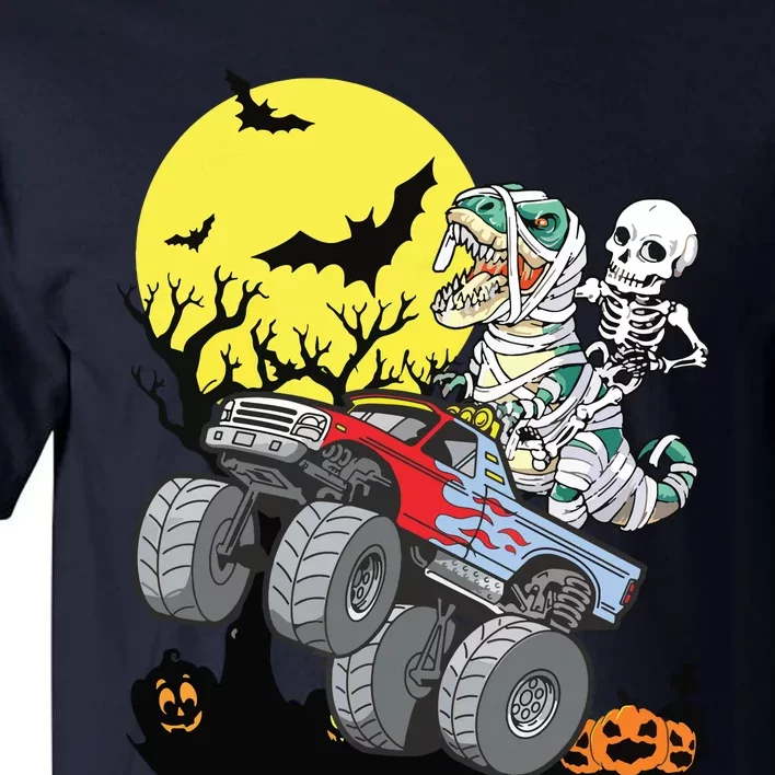 Boy Halloween Monster Truck Pumpkin Mummy Dinosaur T Rex Tall T-Shirt