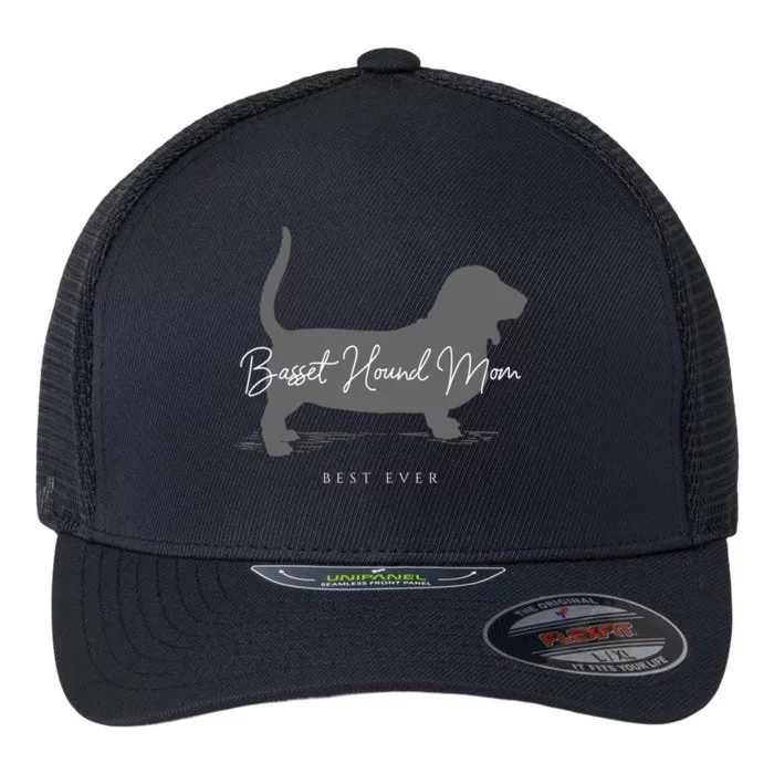 Basset Hound Mom Gift Flexfit Unipanel Trucker Cap