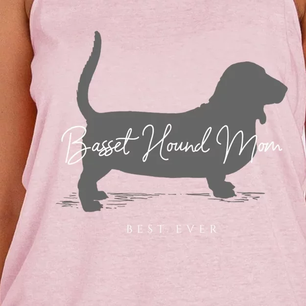 Basset Hound Mom Gift Women's Knotted Racerback Tank