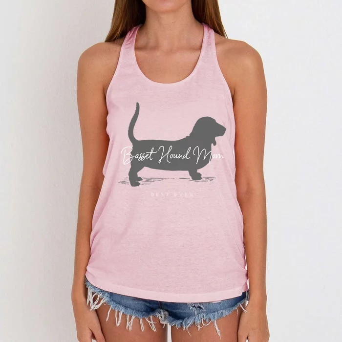 Basset Hound Mom Gift Women's Knotted Racerback Tank