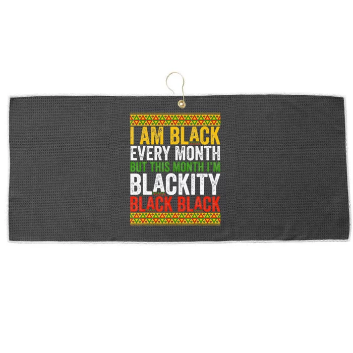 Black History Month This Month I'm Blackity Black Large Microfiber Waffle Golf Towel