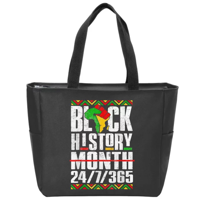 Black History Month 247365 Melanin African Black Power Zip Tote Bag