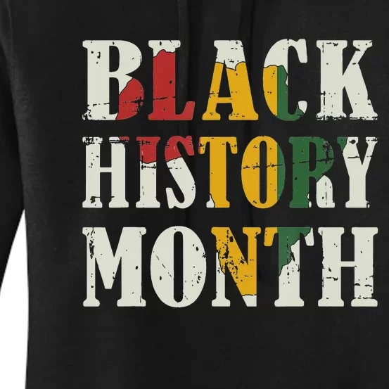 Black history month with african map flag for afro freedom Women's Pullover Hoodie