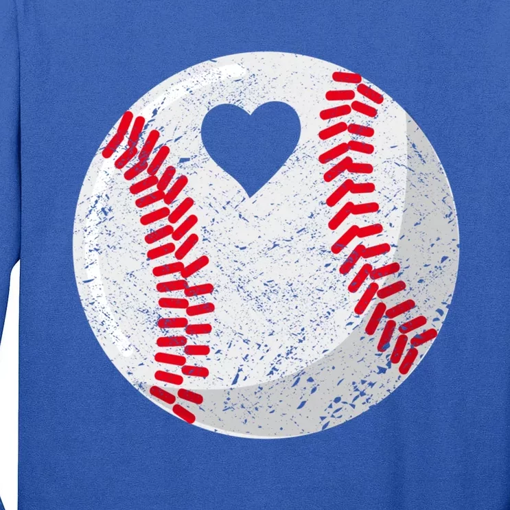 Baseball Heart Mom Dad Gift Tall Long Sleeve T-Shirt