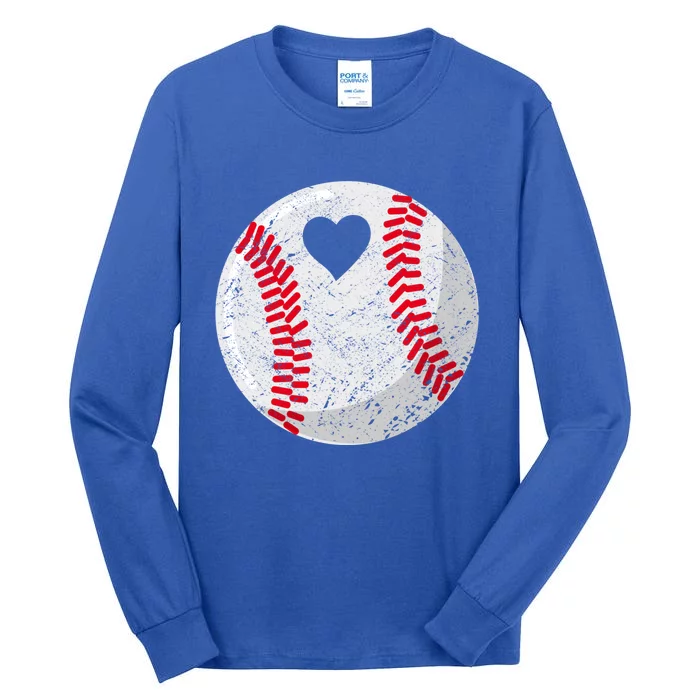 Baseball Heart Mom Dad Gift Tall Long Sleeve T-Shirt