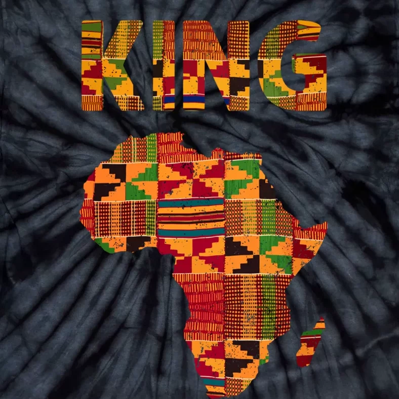 Black History Month Shirts Cool African King Design Kente Cloth Africa Ghana Tie-Dye T-Shirt