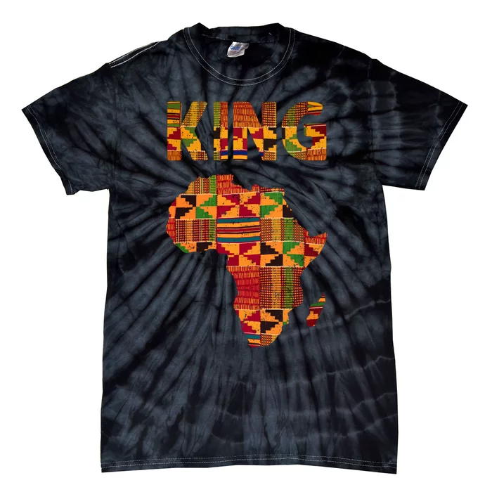 Black History Month Shirts Cool African King Design Kente Cloth Africa Ghana Tie-Dye T-Shirt