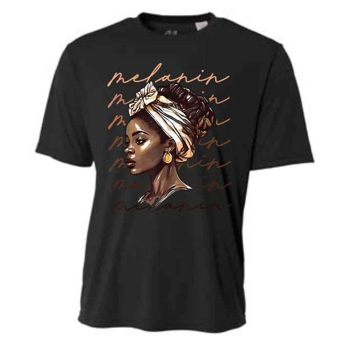 Black History Month African American Black Melanin Queen Cooling Performance Crew T-Shirt