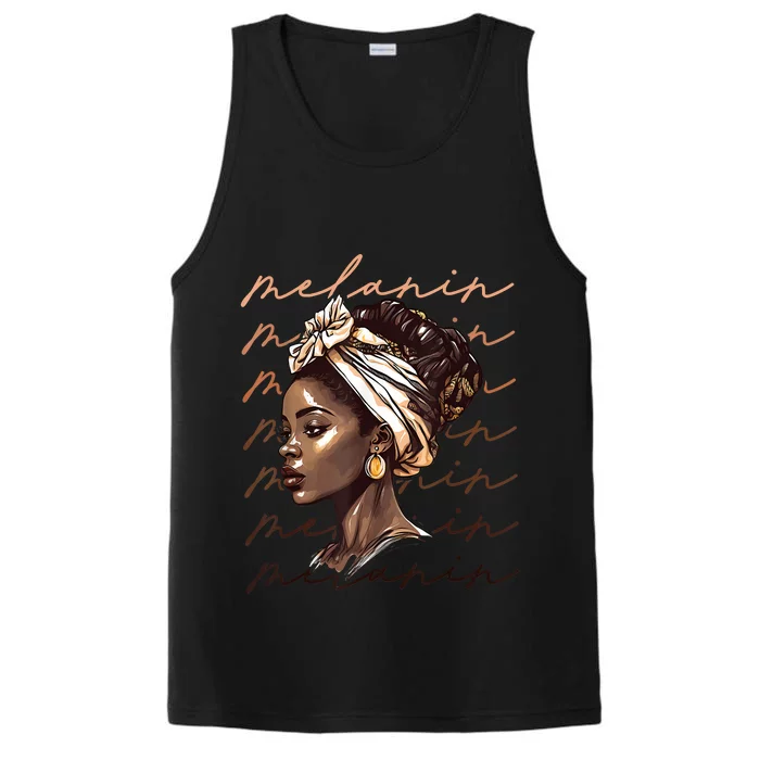 Black History Month African American Black Melanin Queen Performance Tank