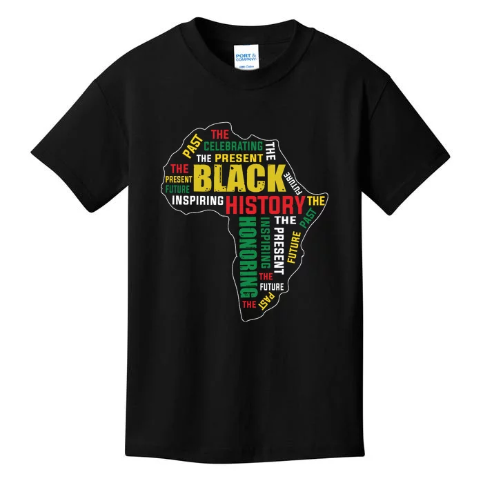 Black History Month Honoring Past Inspiring Future Women Kids T-Shirt