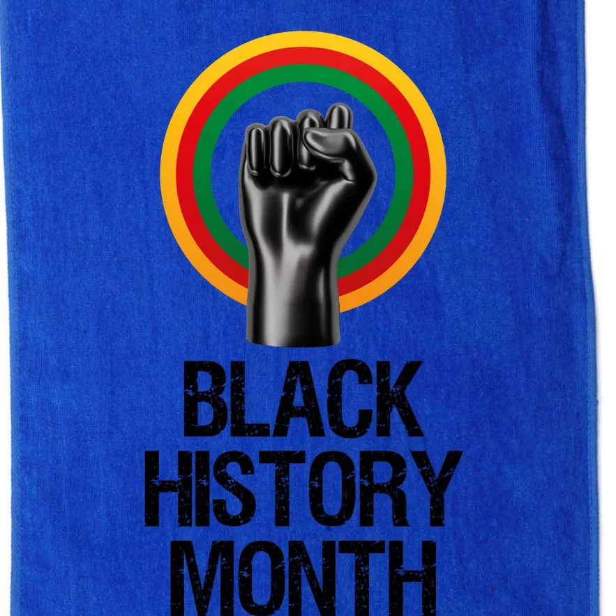 Black History Month African American Black Fist February Platinum Collection Golf Towel