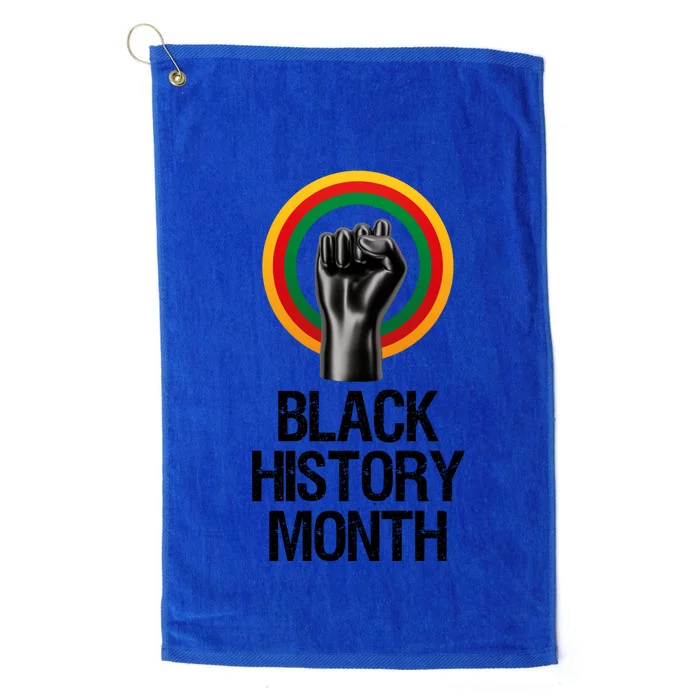 Black History Month African American Black Fist February Platinum Collection Golf Towel