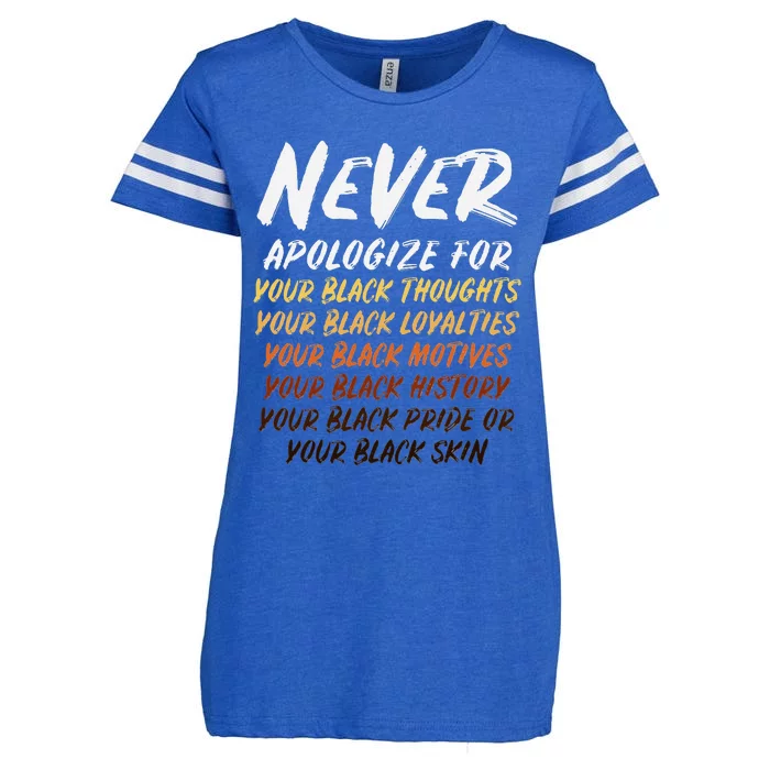 Black History Month Not Sorry For Being Black Enza Ladies Jersey Football T-Shirt