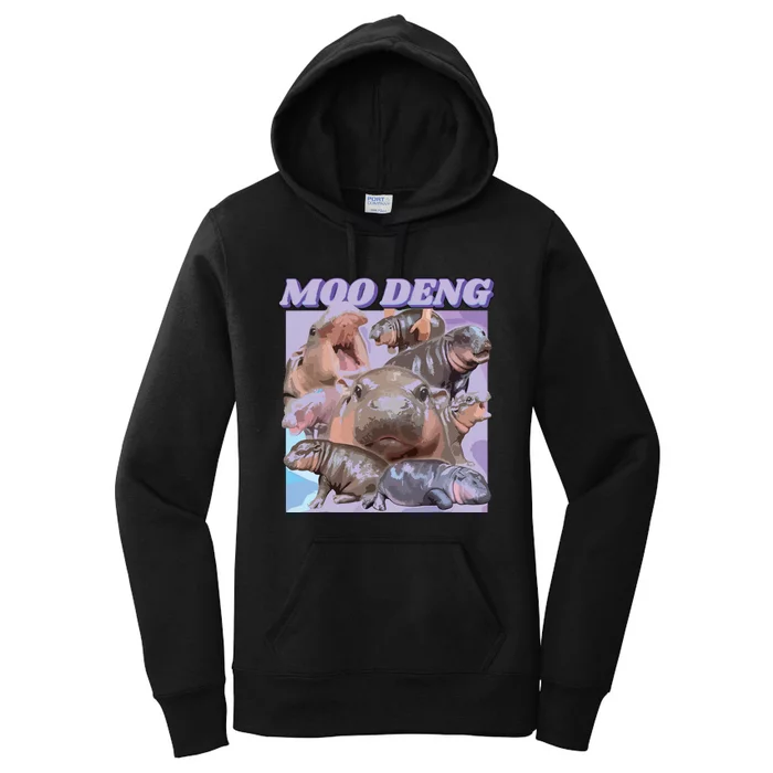 Baby Hippo Moo Deng Women's Pullover Hoodie