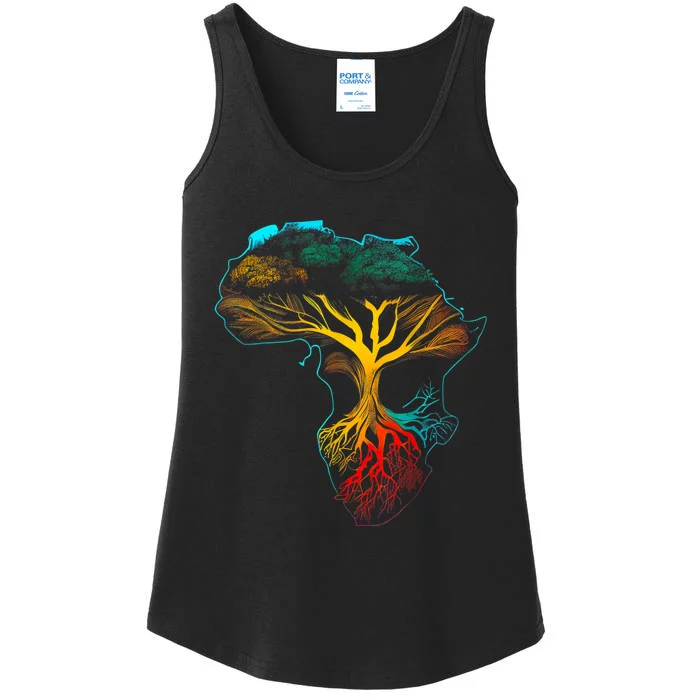 Black History Month African American Ancestors' Roots Ladies Essential Tank