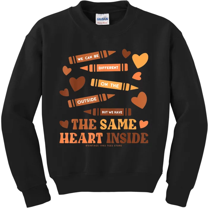 Black History Month Shirt Same Heart Inside Melanin African Kids Sweatshirt