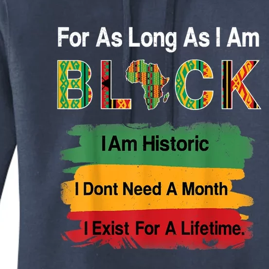 Black History Month Africa Map Kente Cloth Women's Pullover Hoodie