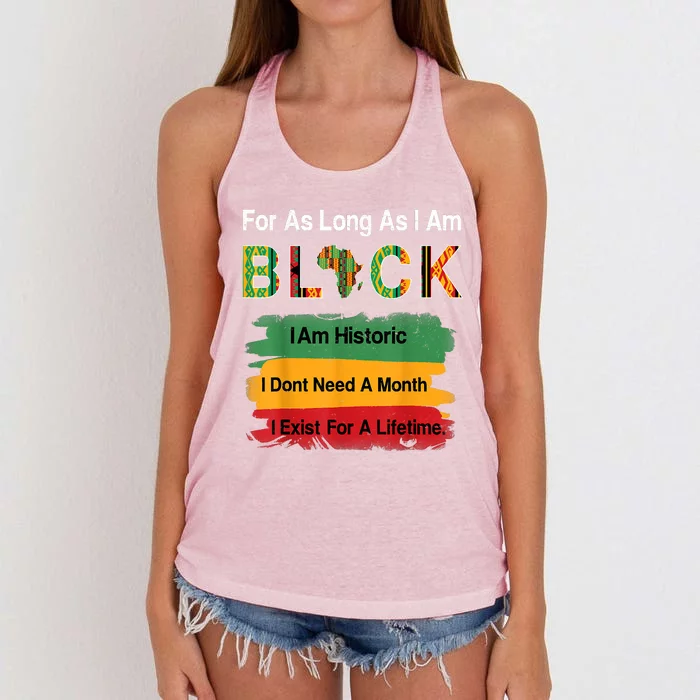 Black History Month Africa Map Kente Cloth Women's Knotted Racerback Tank