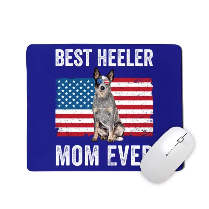 Blue Heeler Mom Australian Cattle Dog Lover American Flag Funny Gift Mousepad