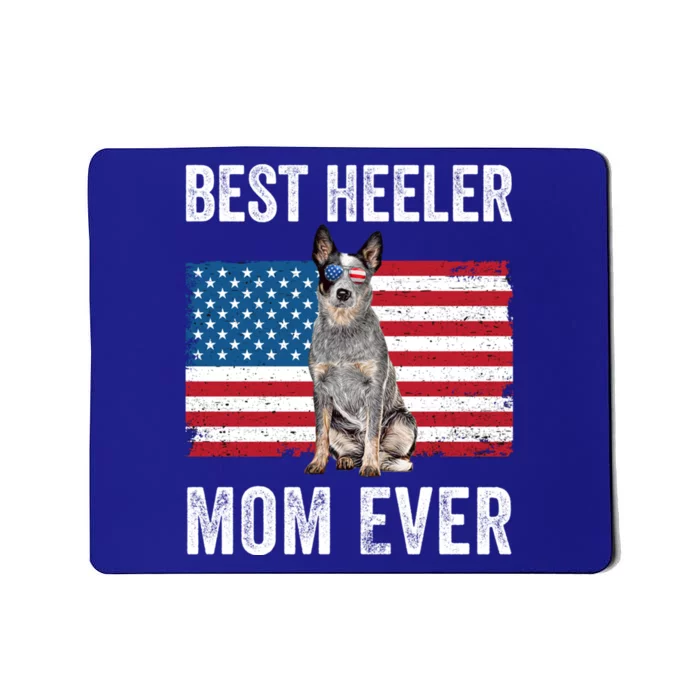 Blue Heeler Mom Australian Cattle Dog Lover American Flag Funny Gift Mousepad