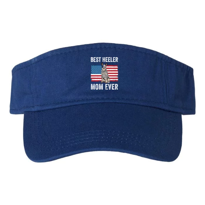 Blue Heeler Mom Australian Cattle Dog Lover American Flag Funny Gift Valucap Bio-Washed Visor