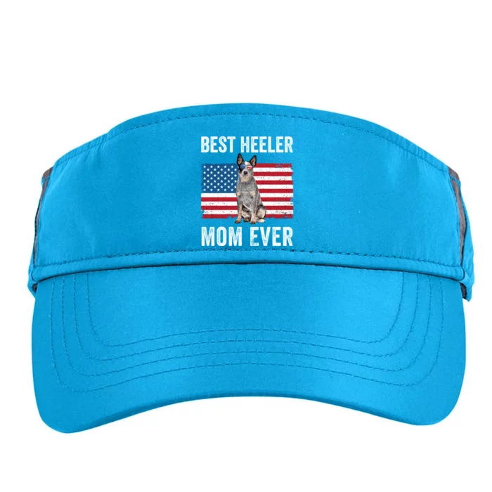 Blue Heeler Mom Australian Cattle Dog Lover American Flag Funny Gift Adult Drive Performance Visor