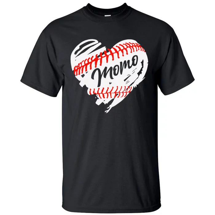 Baseball Heart Momo Mom Mother's Day Gift Tall T-Shirt