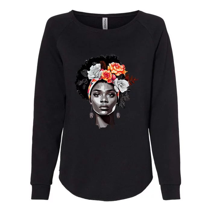 Black History Month Girl African Woman Afro America Womens California Wash Sweatshirt