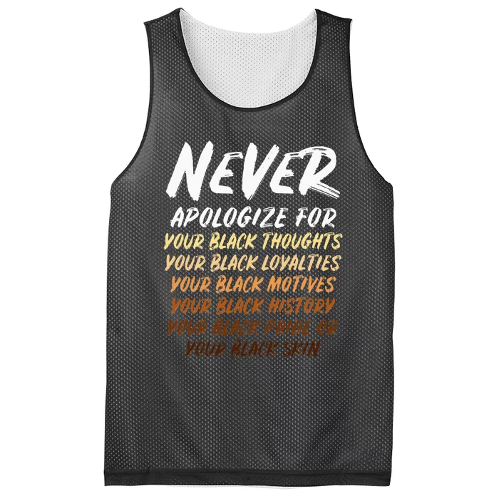 Black History Month Not Sorry For Being Black Mesh Reversible Basketball Jersey Tank