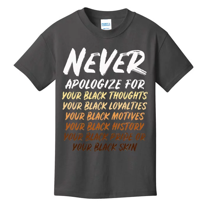 Black History Month Not Sorry For Being Black Kids T-Shirt