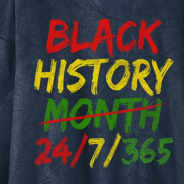 Black History Month 24/7/365 African Melanin Black Pride Gift Hooded Wearable Blanket