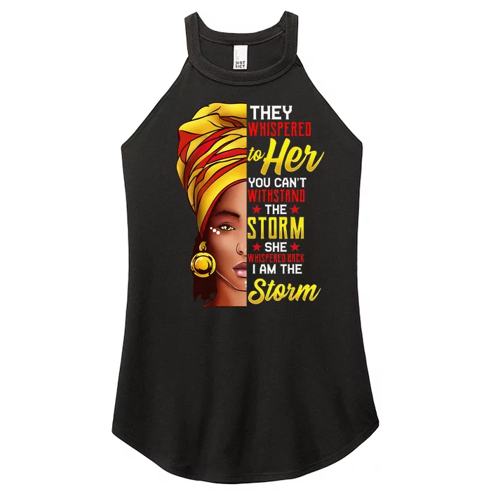 Black History Month African Woman Afro I Am The Storm Women’s Perfect Tri Rocker Tank