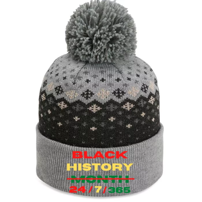 Black History Month Everyday 24/7/365 Gift The Baniff Cuffed Pom Beanie