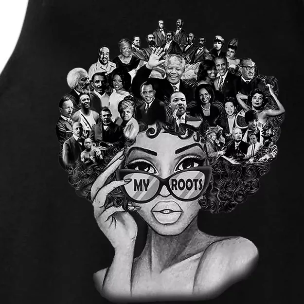 Black History Month I Love My Roots Back Powerful BLM Ladies Tri-Blend Wicking Tank