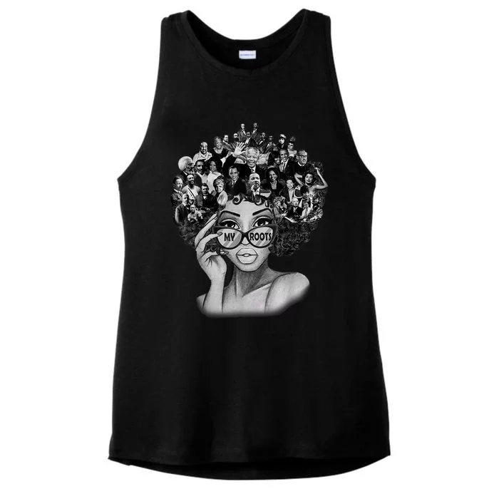 Black History Month I Love My Roots Back Powerful BLM Ladies Tri-Blend Wicking Tank