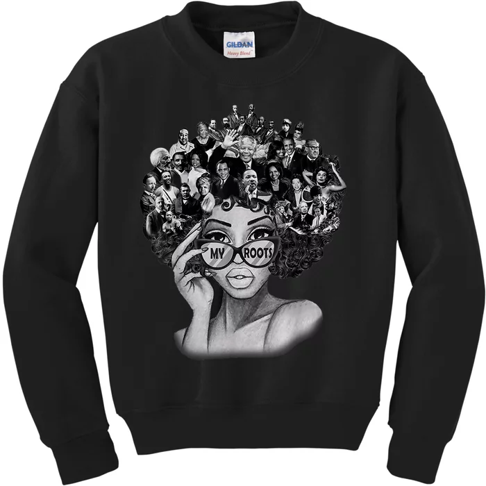 Black History Month I Love My Roots Back Powerful BLM Kids Sweatshirt