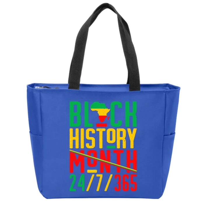 Black History Month 24/7/365 Juneteenth Proud Gift Zip Tote Bag