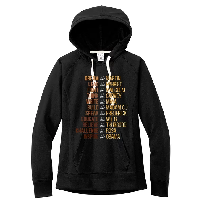 Black History Month Dream Like Martin African Leader Women's Fleece Hoodie