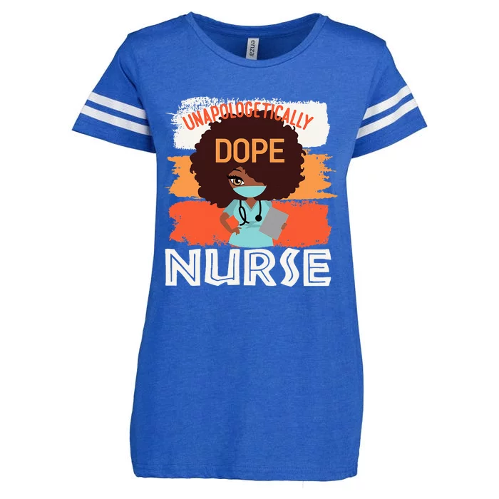 Black History Month Proud Black Unapologetically Dope Nurse Enza Ladies Jersey Football T-Shirt