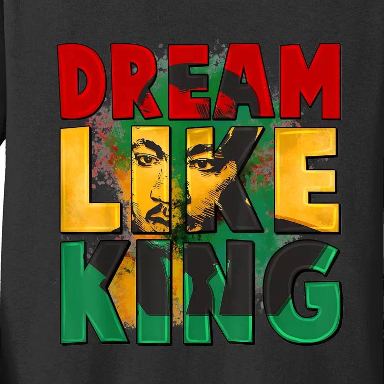 Black History Month Martin Have Dream Luther King Day Kids Long Sleeve Shirt